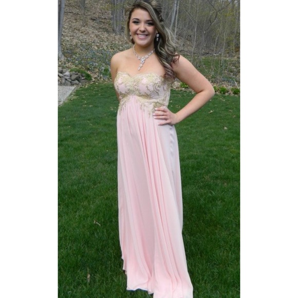 light gold prom dress